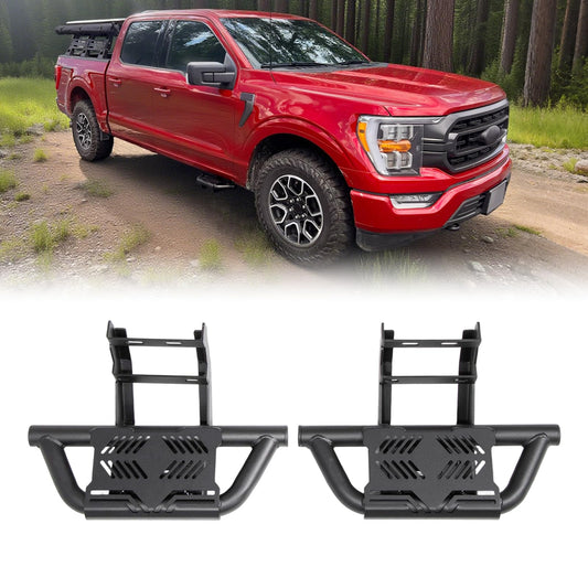 Side Steps Running Boards Compatible with 2015-2026 Ford F150 SuperCrew & 2017-2026 F250 F350 Super Duty