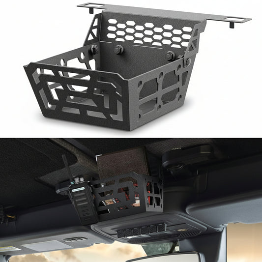 Overhead Storage Compatible with Ford Bronco 2021 2022 2023 2024 2025 2026, Console Organizer Hard Top Basket Interior Steel Storage Panel Tray (Exclude Soft Top)
