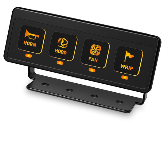 4 Gang Wireless Switch Panel, 12V 60A Auxiliary Car Swtich Panel, Universal Circuit Control Relay System Box with 4 Light Modes Memory Function for Car Truck UTV ATV Boat RV Off-Road