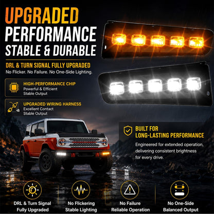 Fog Lights Modular Bumper for Ford Bronco 2021-2026 (with 5 LEDs)