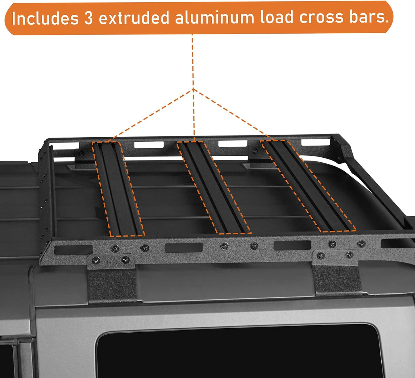 Half Short Roof Rack Rear Cargo Basket Crossbar for 2021 2022 2023 2024 Ford Bronco 4 Door Hardtop (Exclude Bronco Sport)