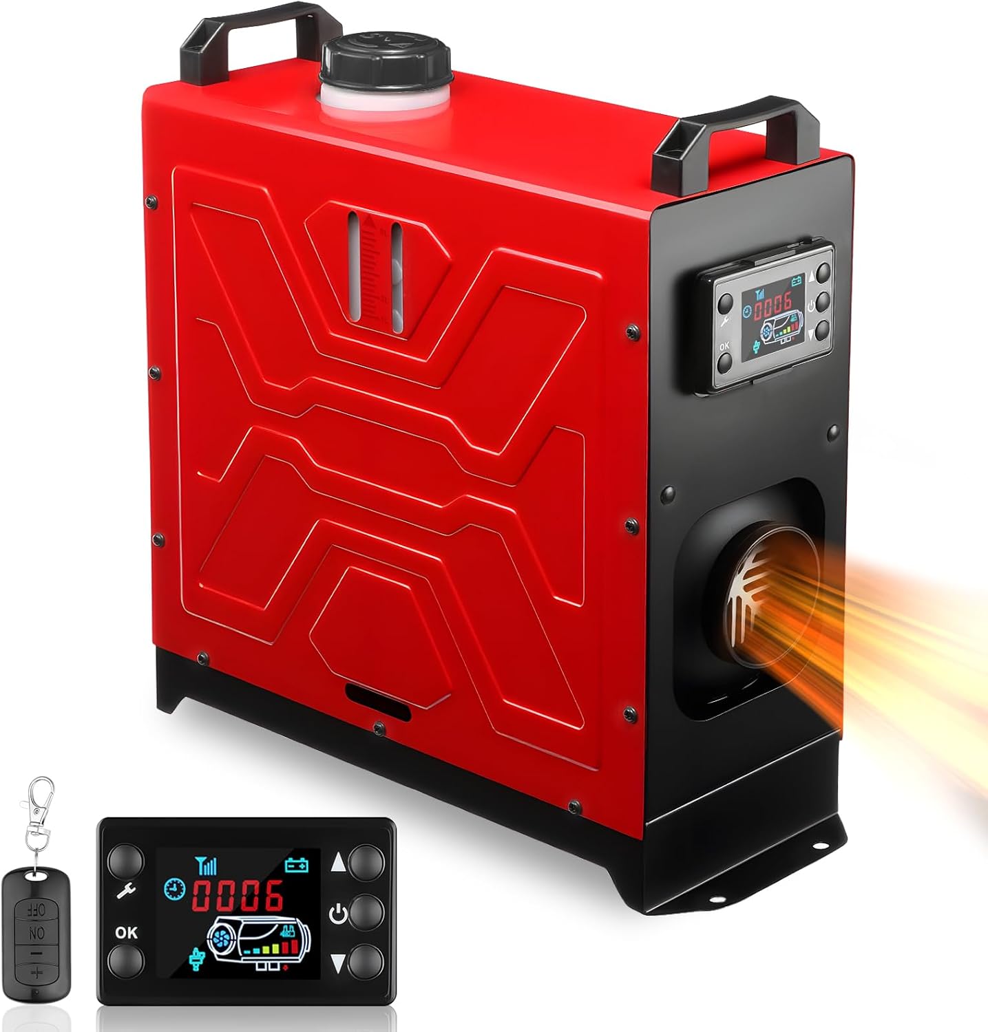 Diesel Heater, 12V/24V/110V 8KW Parking Heater with Remote Control and LCD Display, 2 Ways Control Fast Heating with Muffle Silencer for Campers RV Truck Boat Bus Car Trailer Garage