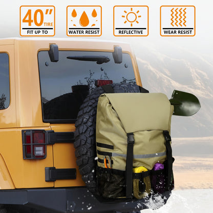 Spare Tire Trash Bag, Offroad Storage Bag Heavy Duty Truck Tailgate Fits up to 40" Tire for Jeep Truck SUV Car