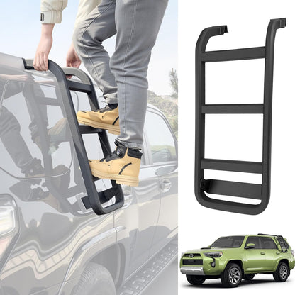 Roof Rack Ladder No Drilling Magnetic Fits for 2010-2024 Toyota 4Runner Cross Bars C-Pillar Rear Window Roof Access Ladder Compatible with 4Runner Accessories Paint-Friendly