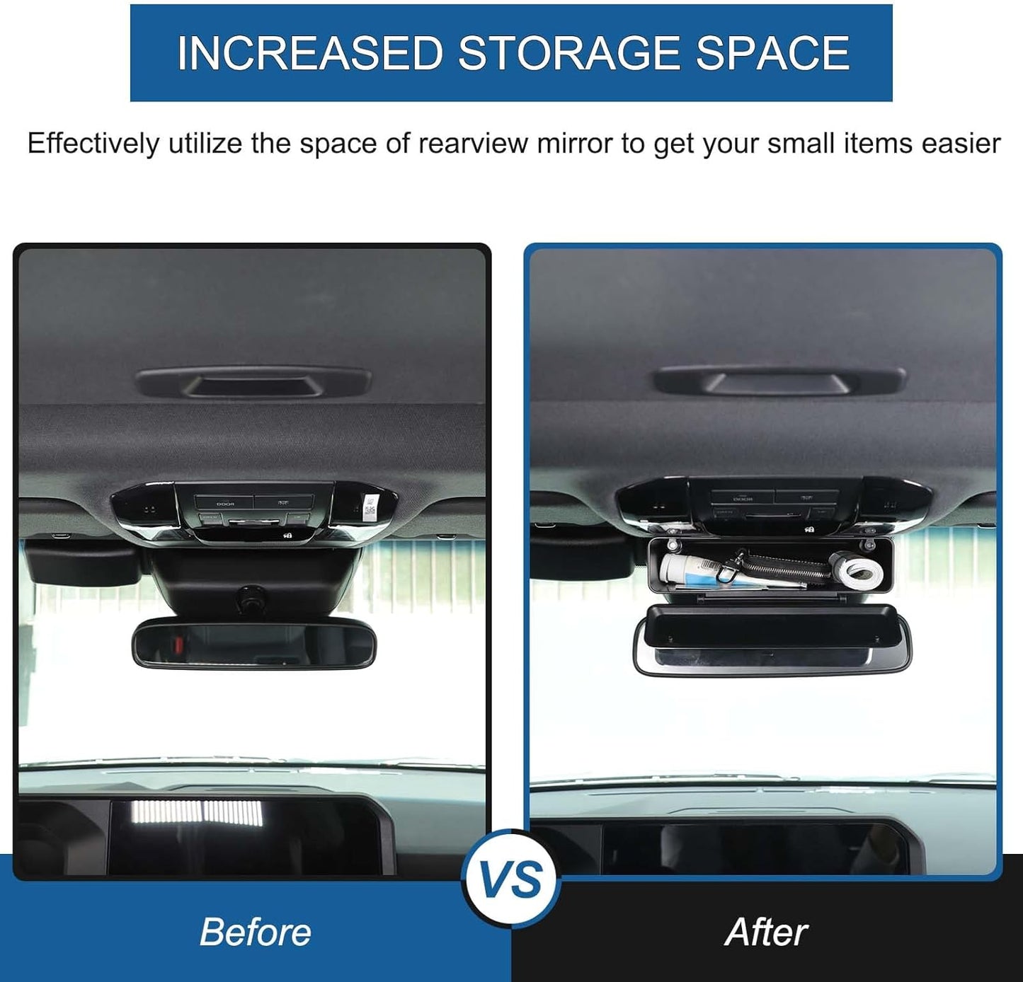 Inner Rearview Mirror Storage Box Compatible with Toyota Land Cruiser 250 Prado LC250 J250 2024 - 2026