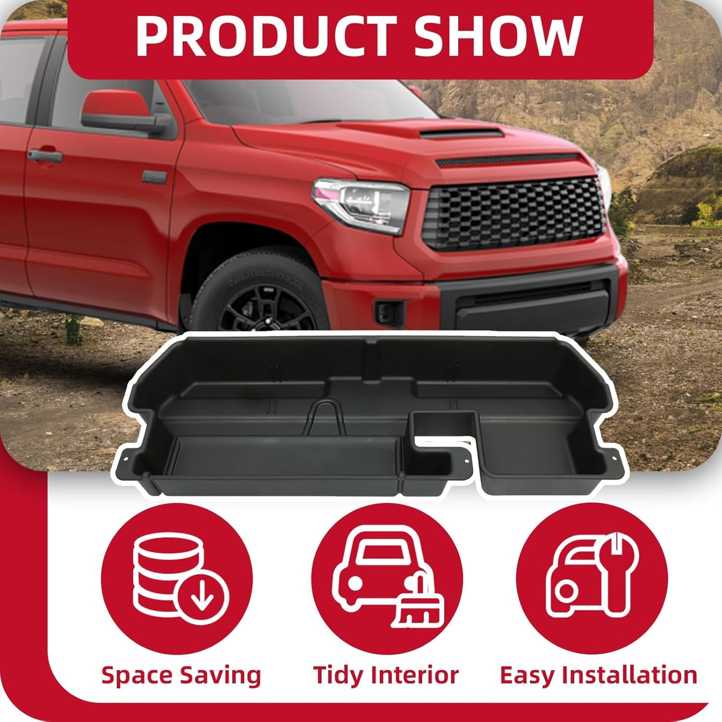 Under Seat Storage Box Compatible with 2007-2021 Toyota Tundra Double Cab