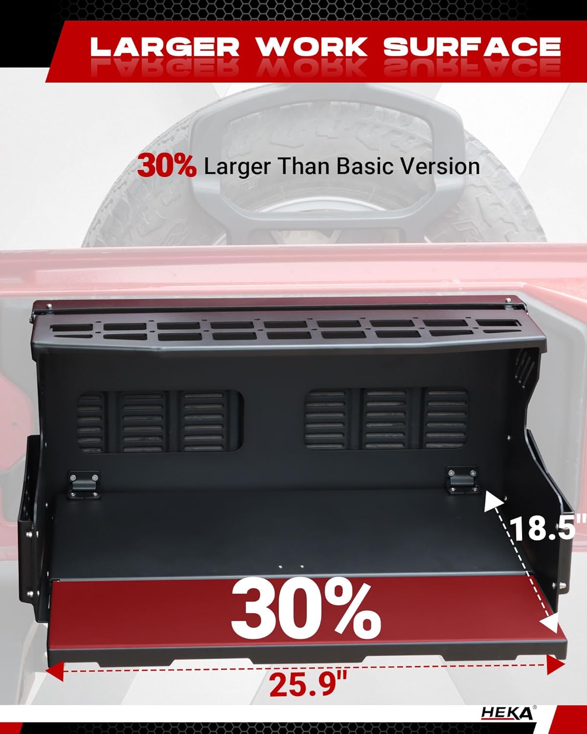 2-in-1 Tailgate Foldable Table Molle Panel Fit for Wrangler JK JL JKU JLU 2007-2023 2/4 Door