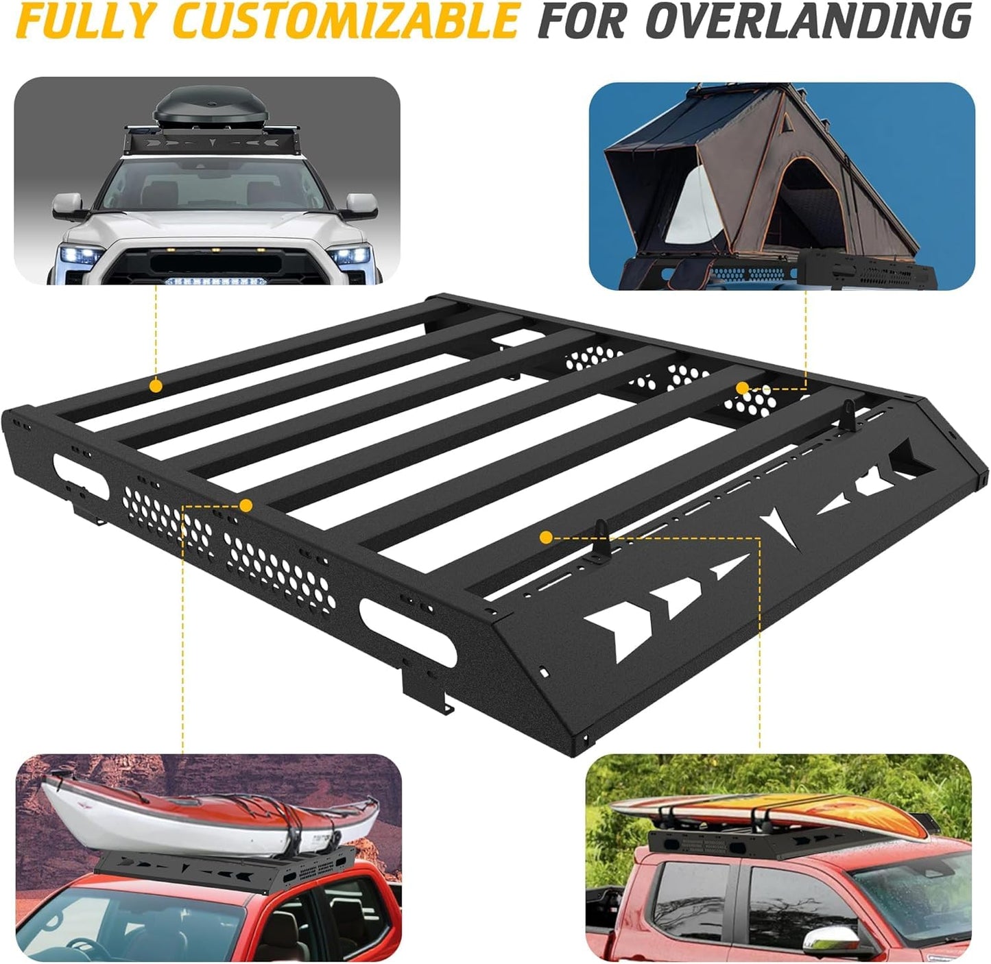 Heavy Duty Aluminum Roof Rack Cargo Platform Fits for Toyota Land Cruiser LC250 & Prado J250 2024 2025