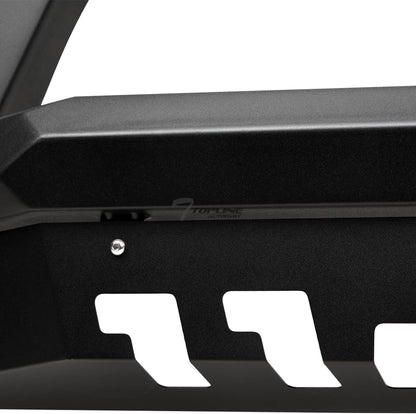 7422439249240 Compatible With 2019-2023 Ford Ranger Matte Black AVT Style Angular Bull Bar Guard with Skid Plate