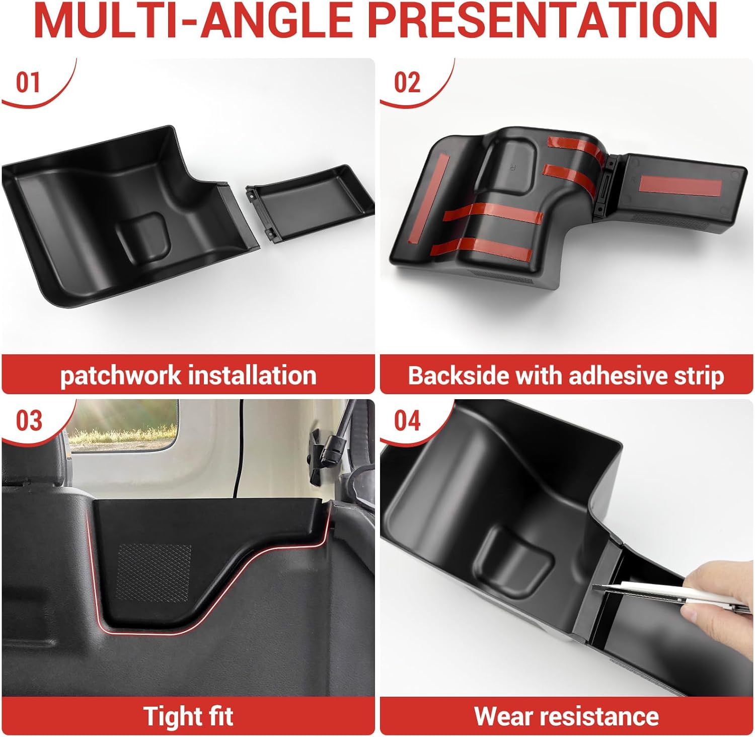 Wheel Well Storage Bin Fit for 2018-2023 Jeep Wrangler JL JLU 4XE, Cargo Organizer Tray Trunk Side Storage Box for Wrangler JL 4 Door Accessories(Left+Right, Not fit 2024 Model)