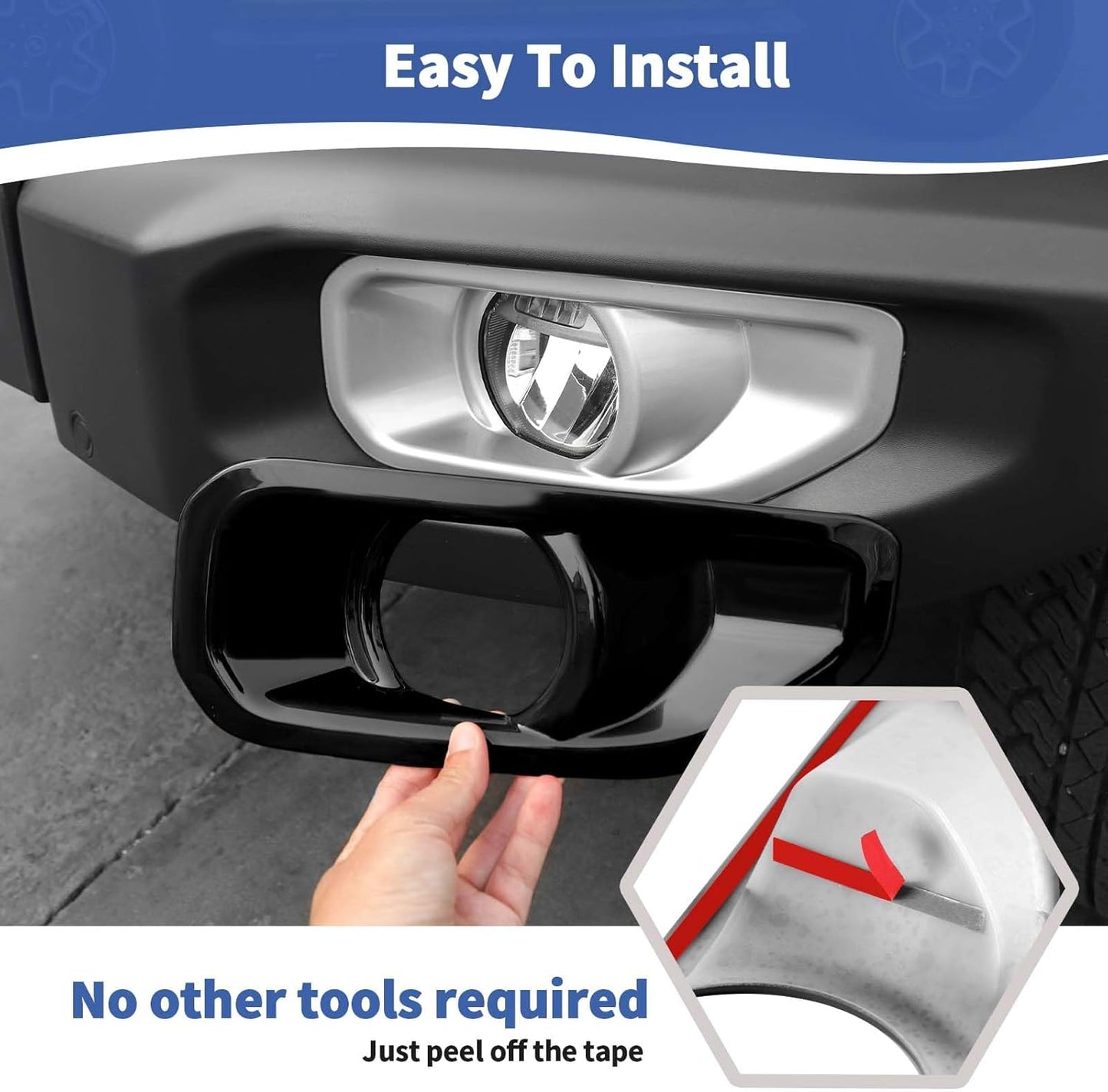 for Jeep JL Front Bumper Fog Light Cover Trim for Jeep Wrangler JL JLU 2018 up for Gladiator JT 2020 up Black Exterior Accessories 2pcs