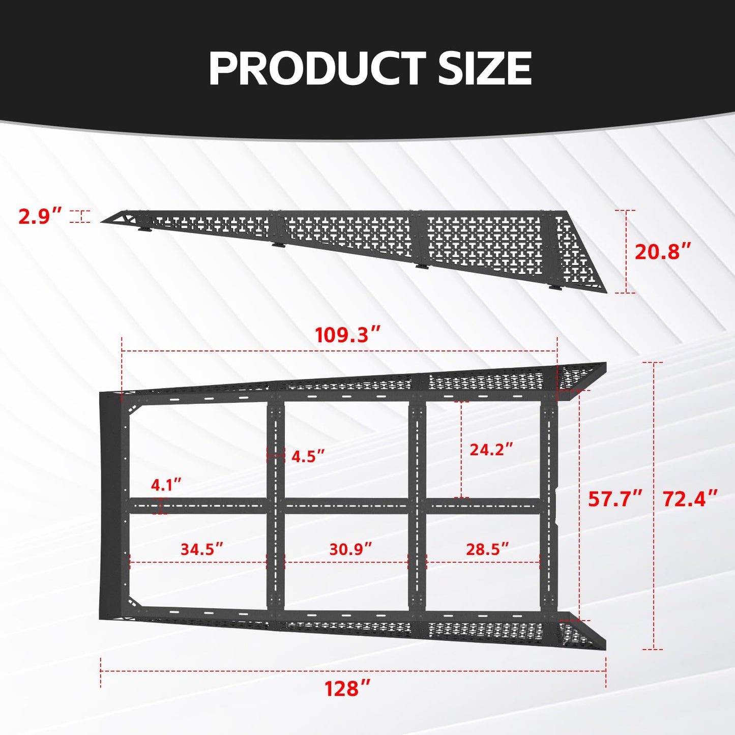 Bed Rack Roll Bar with MOLLE Panels Compatible with 2024–2025 Tesla Cybertruck