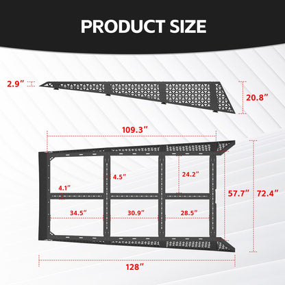Bed Rack Roll Bar with MOLLE Panels Compatible with 2024–2025 Tesla Cybertruck