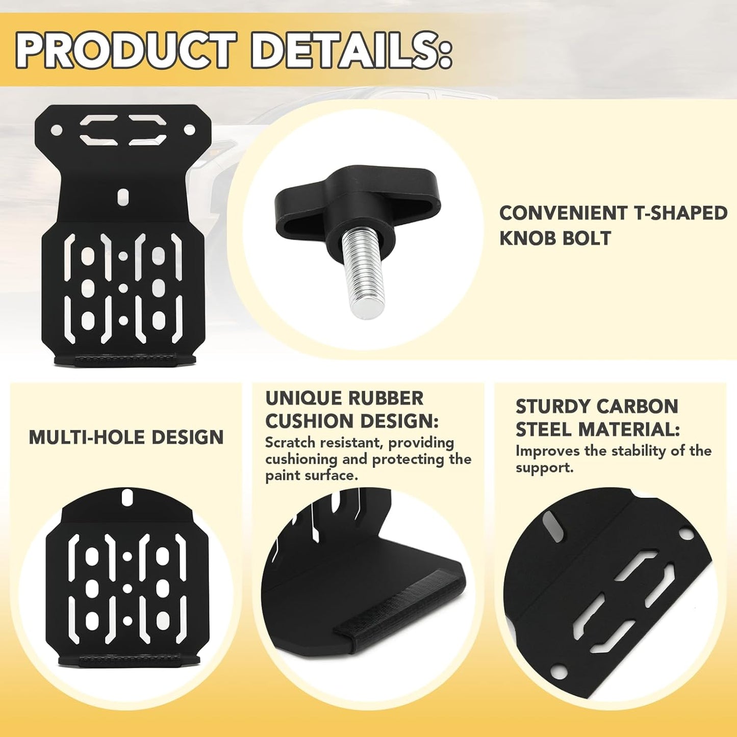 Bed Rail Mount Brackets Compatible with Tacoma Bed Rail Module Systems for Shovels, Axes, Recovery Plates, Fuel Tanks
