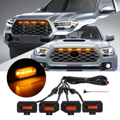 4 Pcs Grille Lights Compatible with Toyota Tacoma 2020 - 2023 TRD Off Road and Sport Models