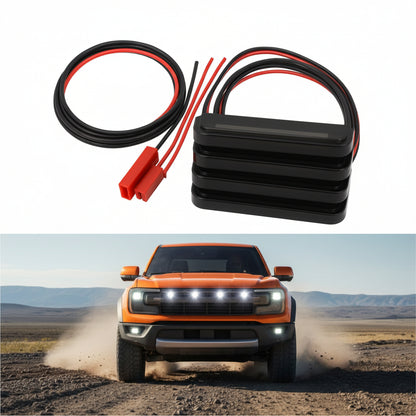 4Pcs Amber LED Front Grille Lights Compatible with 2022-2025 Ford Next-Gen Ranger Raptor