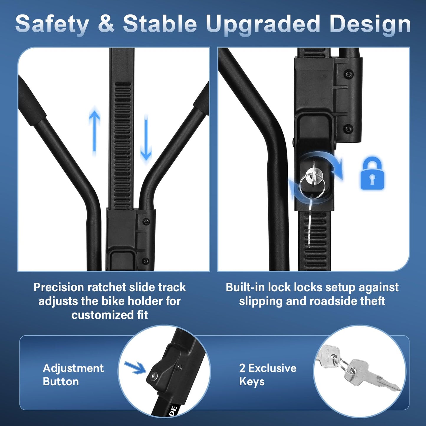 Heavy-Duty Tilting 2-Bike Hitch Rack with Fat Tire Compatibility