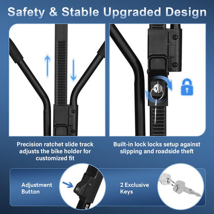 Heavy-Duty Tilting 2-Bike Hitch Rack with Fat Tire Compatibility