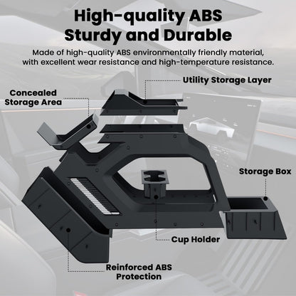 Center Console Organizer Double-Layer Storage Tray For Cybertruck 2023 - 2026