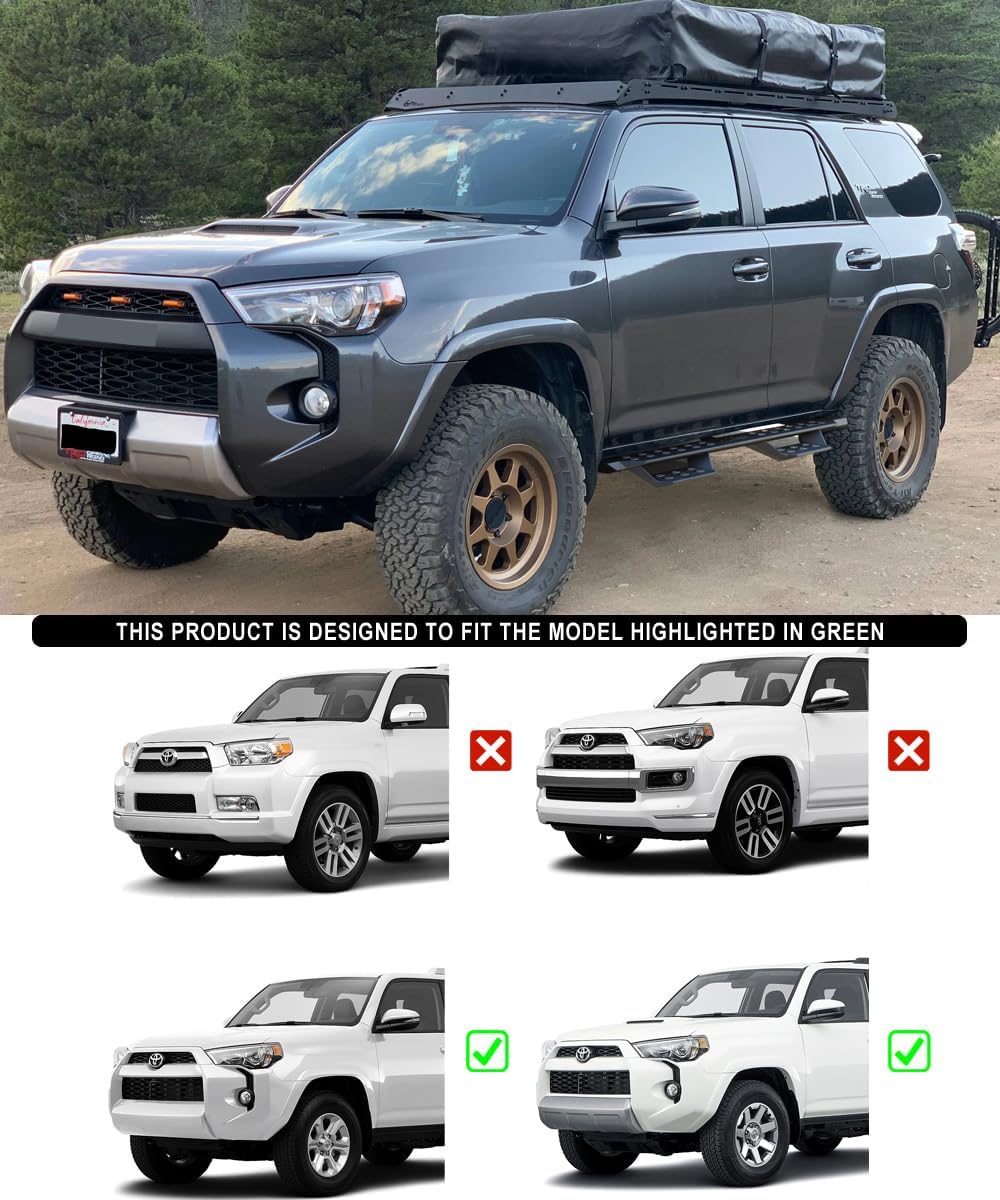 APS Black Overland Slider Tubular Drop Steps Style Nerf Bars Running Boards Compatible with Toyota 4Runner 2014-2024 SR5 & 14-24 TRD Pro & 17-24 TRD Off-Road