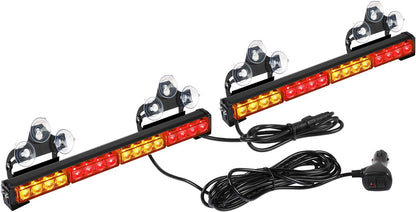 32 LED Emergency Flashing Traffic Advisor Light Bar – 26 Flash Patterns, 2x16.8" Interior Safety Strobe Warning Light - OMOTOR