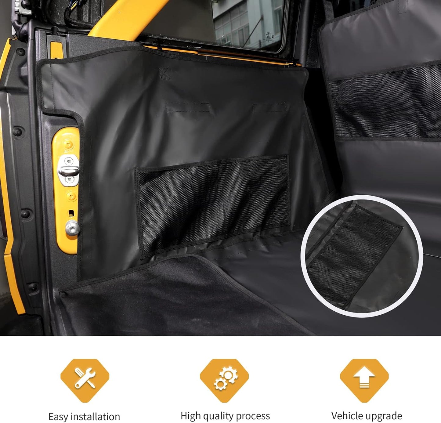 Jimen Compatible with Ford Bronco 4 Door 2021-2023, Pet Trunk Cargo Liner, Waterproof Cargo Cover Dog Mat Protector