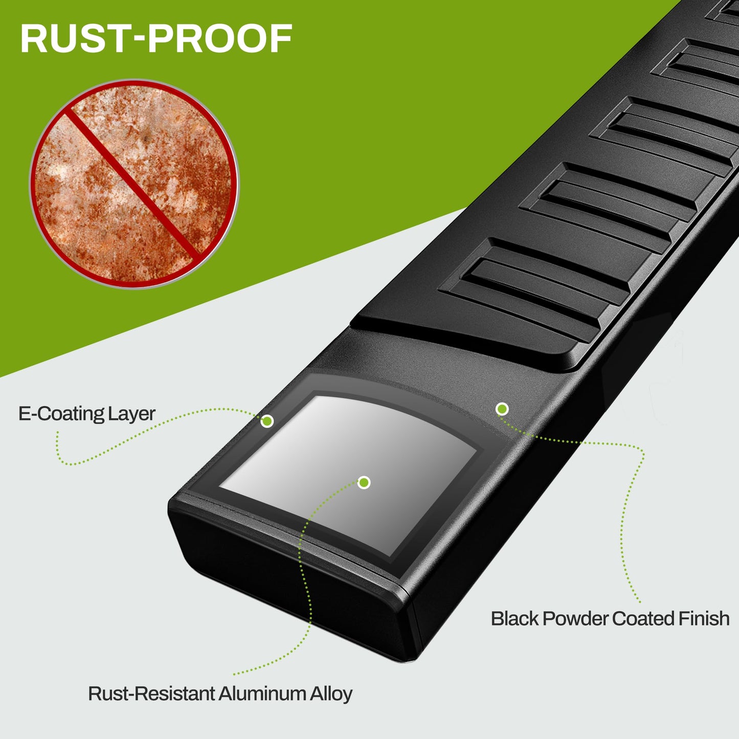 6 inches Running Boards Compatible with 2007-2018 Chevy Silverado/GMC Sierra 1500, 2007-2019 2500HD 3500HD Extended/Double Cab (Incl. 2019 1500 LD/Limited)