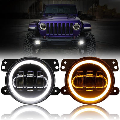 4 Inch LED Fog Lights for Jeep Wrangler JK Rubicon Unlimited JKU 2007-2018
