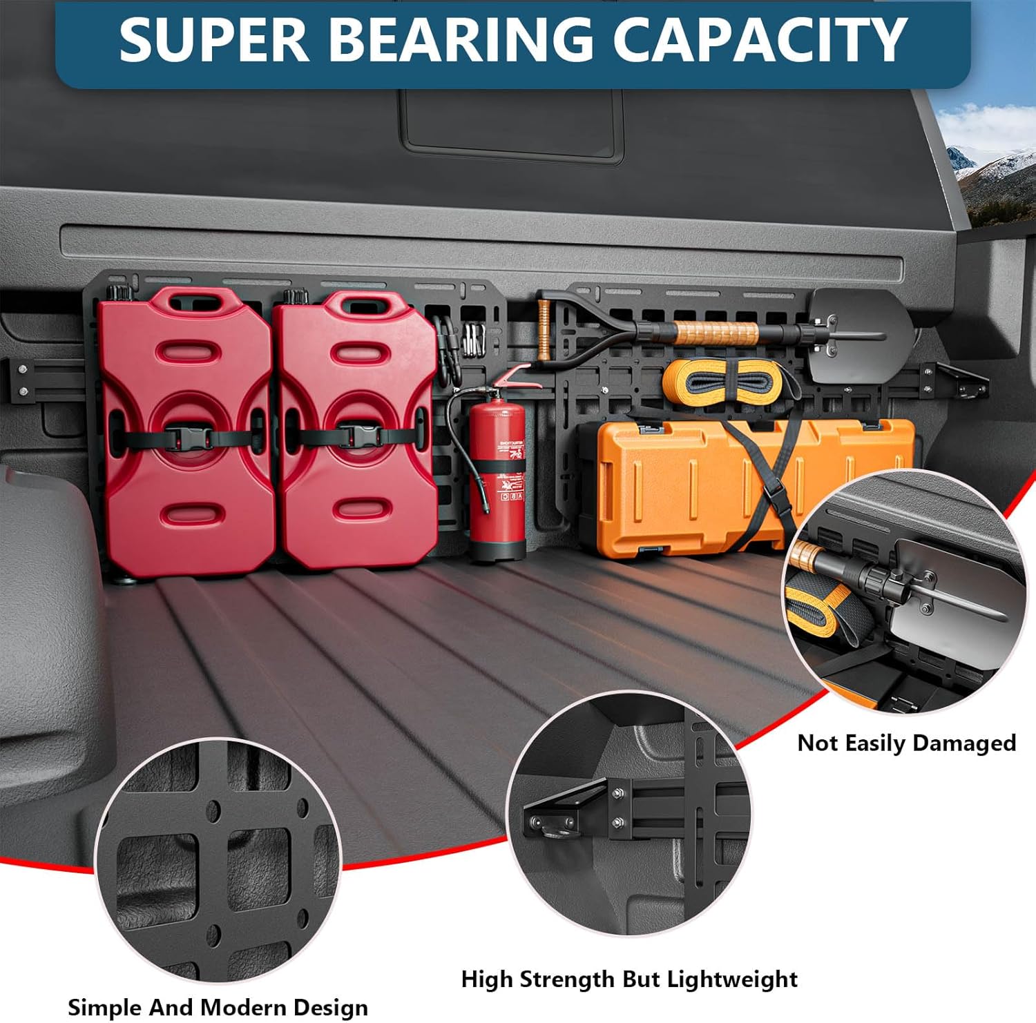 Front Molle Panel Compatible with 2015-2024 Ford F150 Truck Bed Molle Panel System Replacement for 2015-2024 Ford F-150 Accessories(Front Bed Molle Panel)