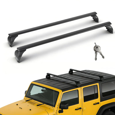 Roof Rack Cross Bars Compatible with Jeep Wrangler JL JK  Gladiator JT 2007-2026 with Anti-Theft Metal Lock, 2 & 4 Door