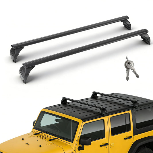 Roof Rack Cross Bars Compatible with Jeep Wrangler JL JK  Gladiator JT 2007-2026 with Anti-Theft Metal Lock, 2 & 4 Door
