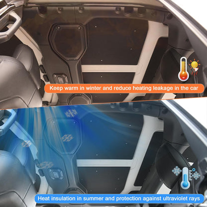 Sound Deadening Hardtop Headliner Kit Compatible with Jeep Wrangler JL 2018-2025 Roof Insulation | 18mm Heat & Noise Shield | NO ROOF Removal | Clip + High-Temp Adhesive (4-Door)