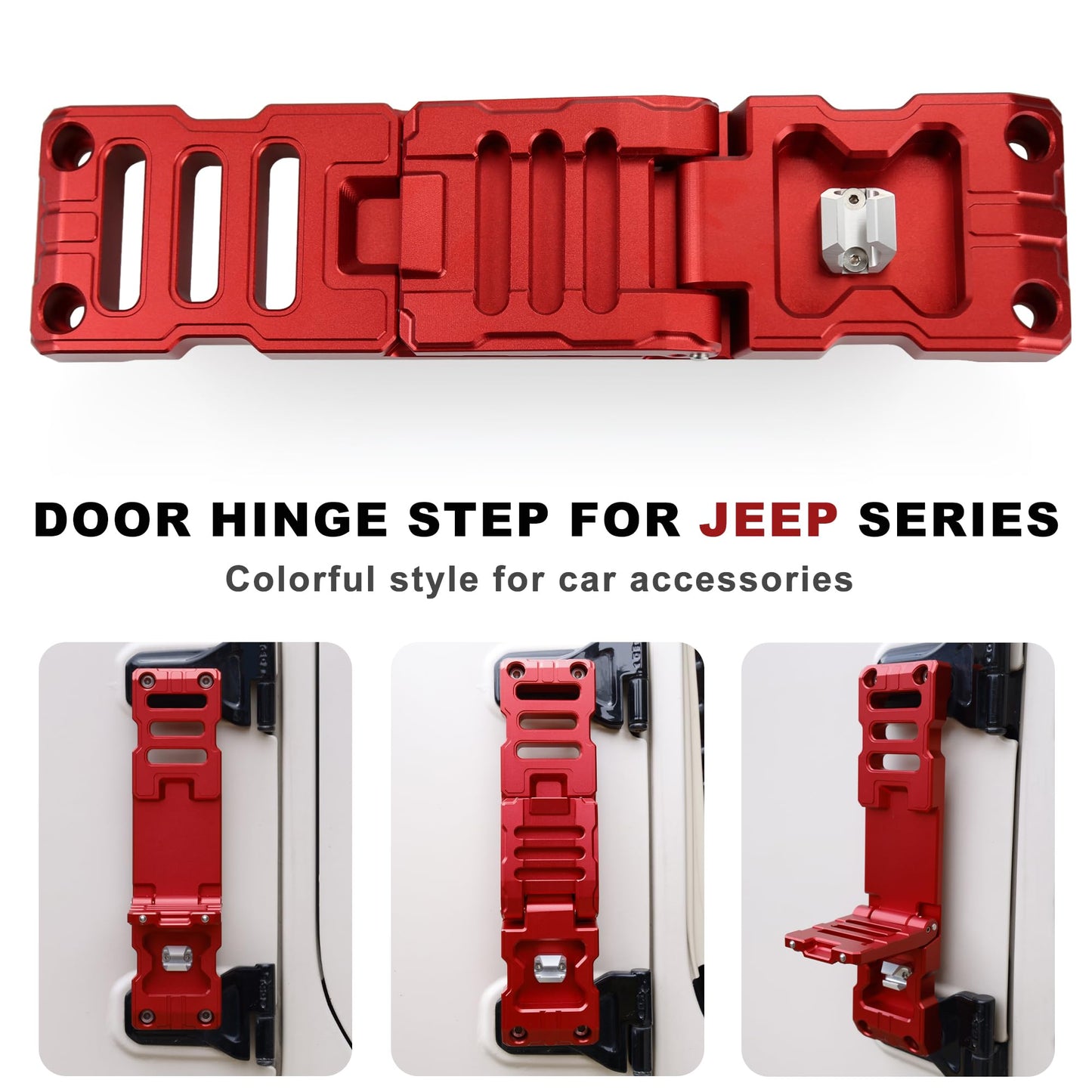 Aluminum Alloy Folding Door Hinge Step Compatible with Jeep Wrangler JK JKU JL JLU Gladiator JT 2007-2023(Not fit 2021 Gladiator)