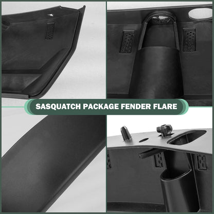 Front & Rear Sasquatch Package Fender Flare Kit Fit for 2021-2023 Ford Bronco 2/4 Door Exclude Bronco Sport, Replace OE M-9164-BFK M2DZ-16268-AA, Black, 4pcs