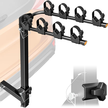 Heavy-Duty 3-Bike Hitch Rack for Cars, Trucks, SUVs