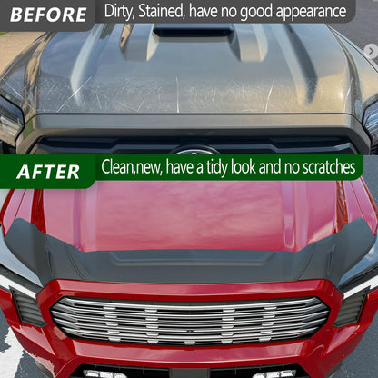 Hood Protector Compatible with 2024-2025 Toyota Tacoma 2025 4Runner Hood Shield ABS 3Pcs Deflector Bugflector Replacement for 2024 Toyota Tacoma Accessories