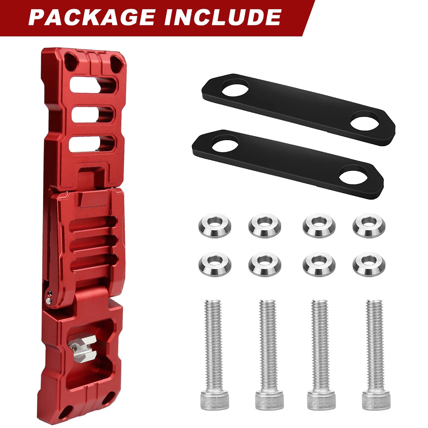 Aluminum Alloy Folding Door Hinge Step Compatible with Jeep Wrangler JK JKU JL JLU Gladiator JT 2007-2023(Not fit 2021 Gladiator)