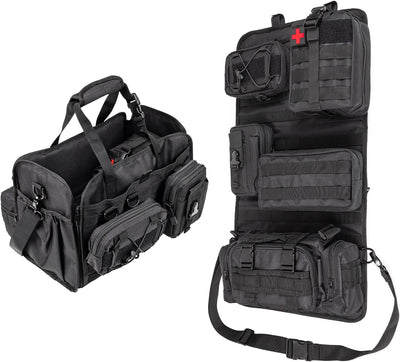 Universal Tactical Car Seat Back Organizer Patrol Bag Tactical Molle Vehicle Organizers with 5 Detachable Molle Pouches Multi-function Designed