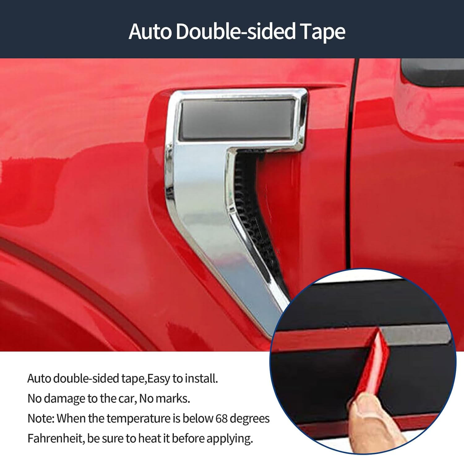 Fender Side Vent Cover Trim Compatible With Ford F150 F-150 2024 2023 2022 2021 Fender Side Vent Sticker Exterior Car Accessories ABS 2PCS (Glossy Chrome Style) Not Fit For Raptor