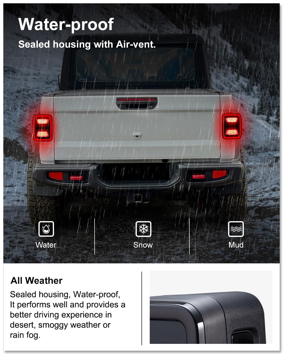 LED Tail Lights for 2020-2026 Jeep Gladiator JT