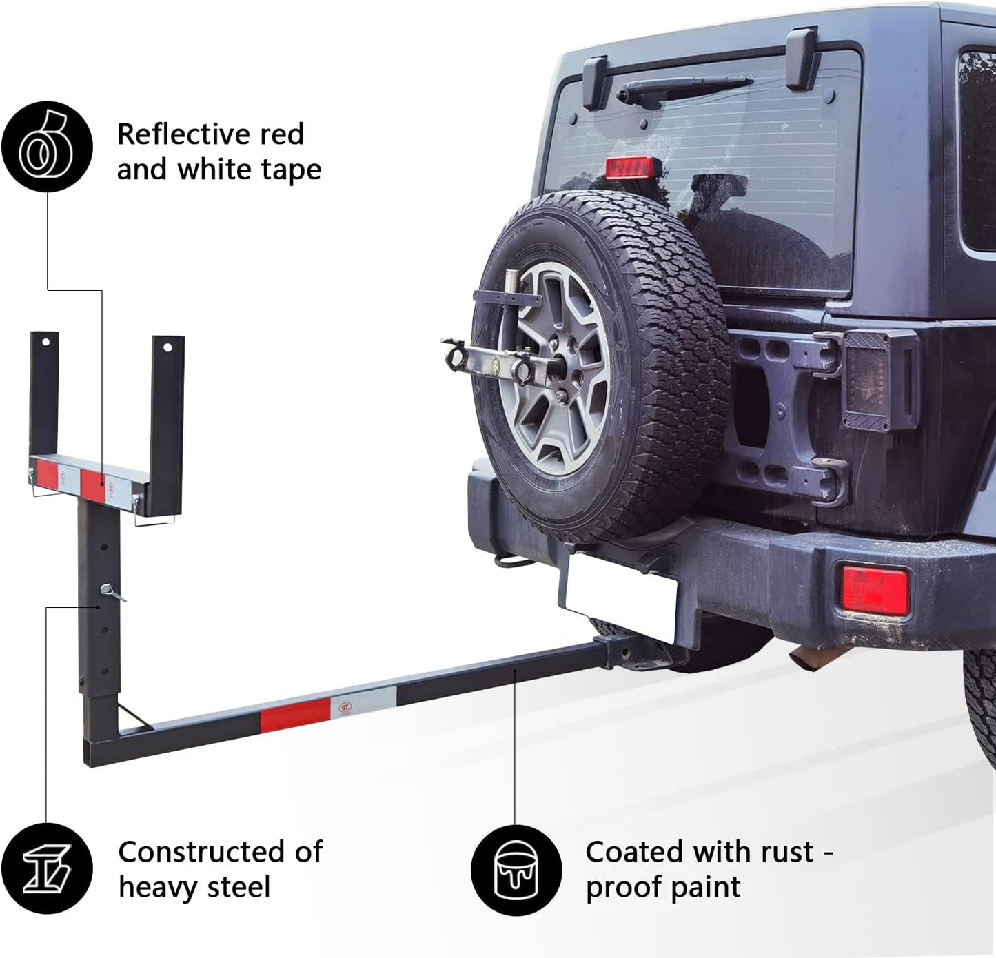 Truck Bed Extender, 2 in 1 Design Foldable Kayak Hitch Extender, 850lbs Load Capacity Pick Up Truck Bed Hitch Mount Extension Rack for Canoe Boat Kayak Lumber/Black