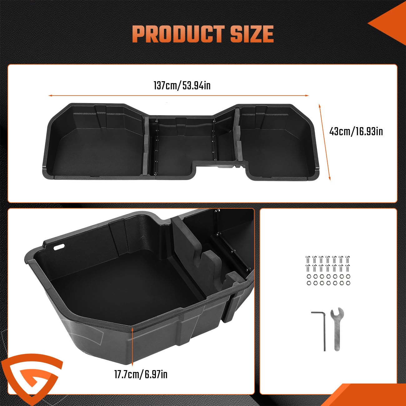 GEARLAST 56 inch Truck Bed Cargo Box, Truck Bed Organizers and Storage,Truck Bed Storage System with Isolation Netting and Tarpaulin, Tailgate-slide Design for Effortless Loading/Unloading