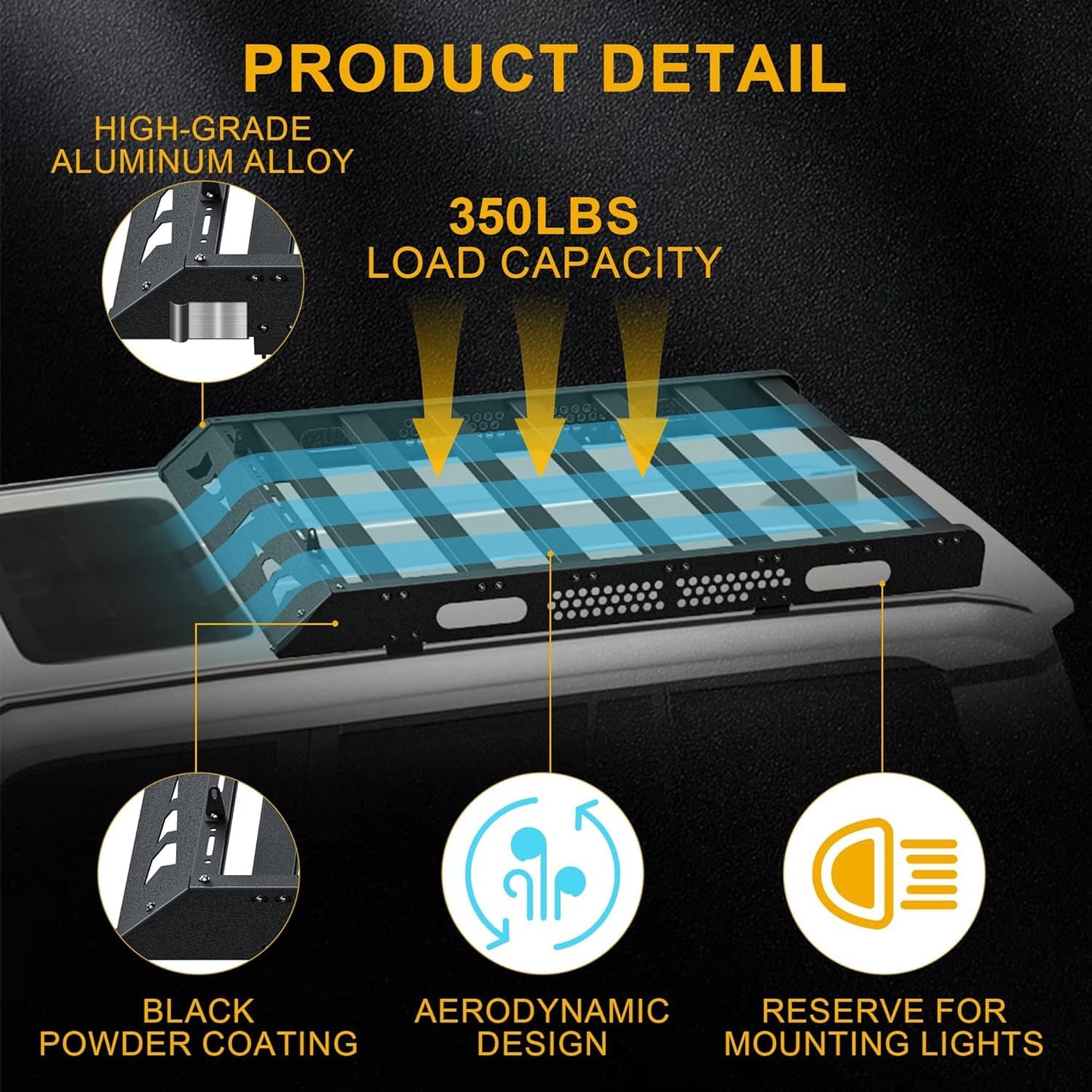 Heavy Duty Aluminum Roof Rack Cargo Platform Fits for Toyota Land Cruiser LC250 & Prado J250 2024 2025