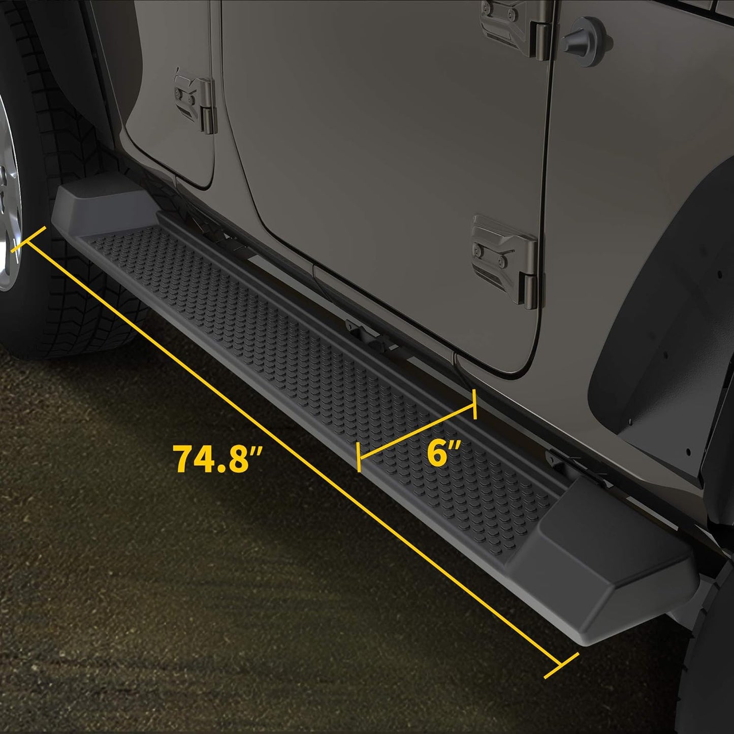 2PCS 6 inches OE Style Running Boards, Nerf Bars, Side Steps Compatible for 2018-2024 Jeep Wrangler JL 4-Door Black (Excl JK Model)