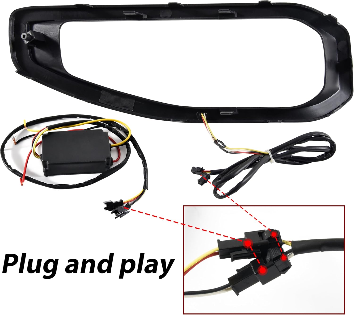 KEWISAUTO LED Front Lower Bumper Grille Light for Wrangler JL JLU/Gladiator JT, Bumper Fog Light Cover Trim DRL Turn Signal for 2018-2025 Jeep Wrangler JL JLU & 2020-2025 Gladiator JT Accessories