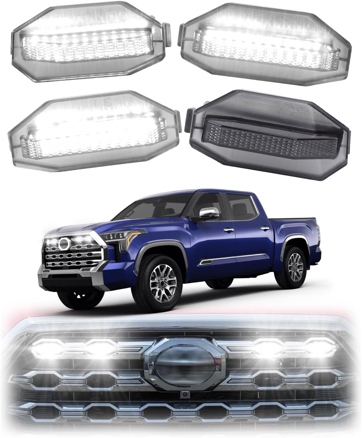4PCS LED Front Grill Lights for Toyota Tundra 2022-2026 3rd Gen