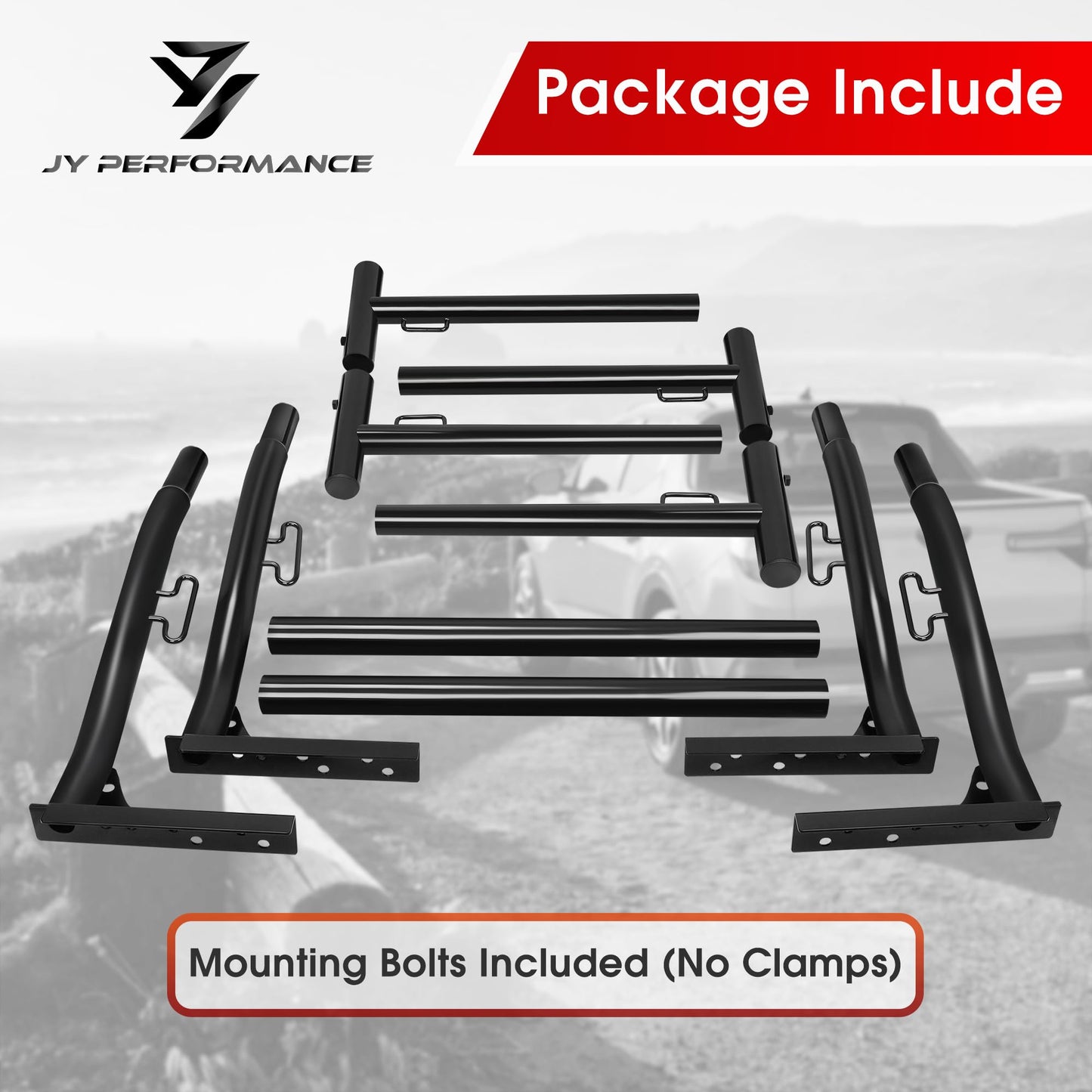 Truck Ladder Racks 800Ibs Capacity Extendable Pick-up Truck Bed Ladder Rack, Universal Heavy Duty