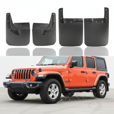 Fender Flares Front & Rear Mud Splash Guards Kit Compatible with 2018-2026 Jeep Wrangler JL Sahara Sport Sports (Exclude Rubicon)