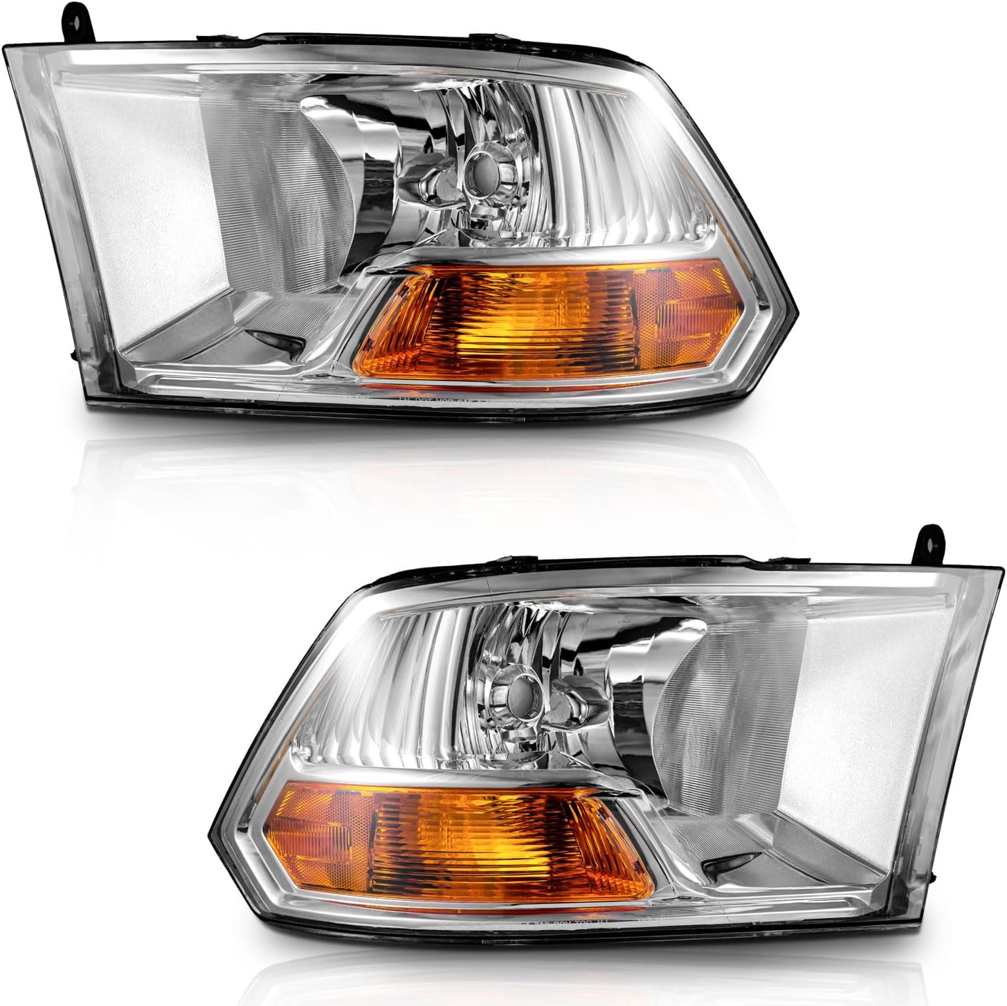 Headlights Compatible with 2009-2012 Dodge Ram 1500 (Does NOT Fit Quad Beam Headlight Models) for 2010-2012 Dodge Ram 2500 3500 Headlight