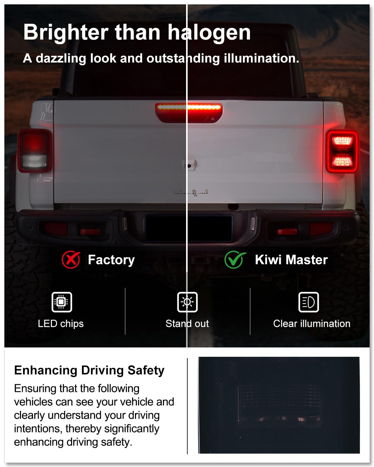 LED Tail Lights for 2020-2026 Jeep Gladiator JT